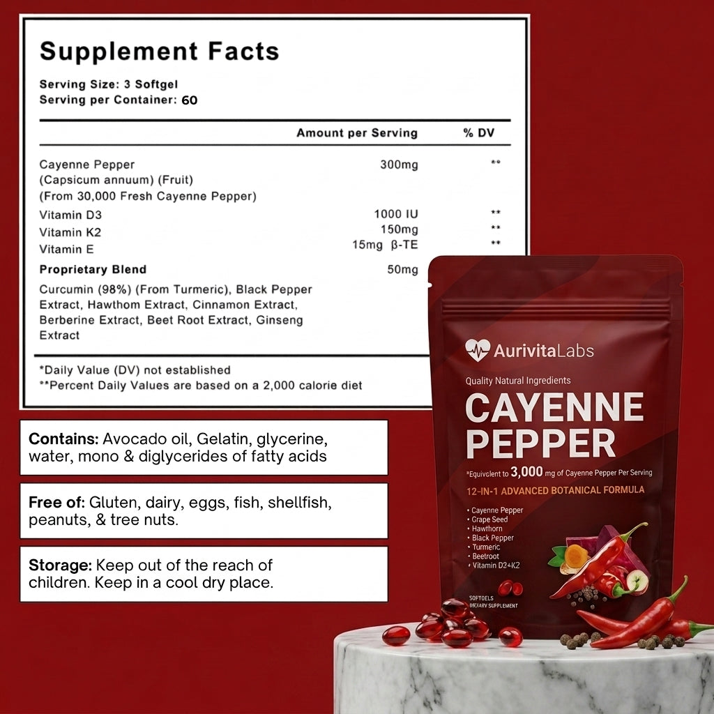 Aurivita Capsaicin Power - Cayenne Pepper Softgels